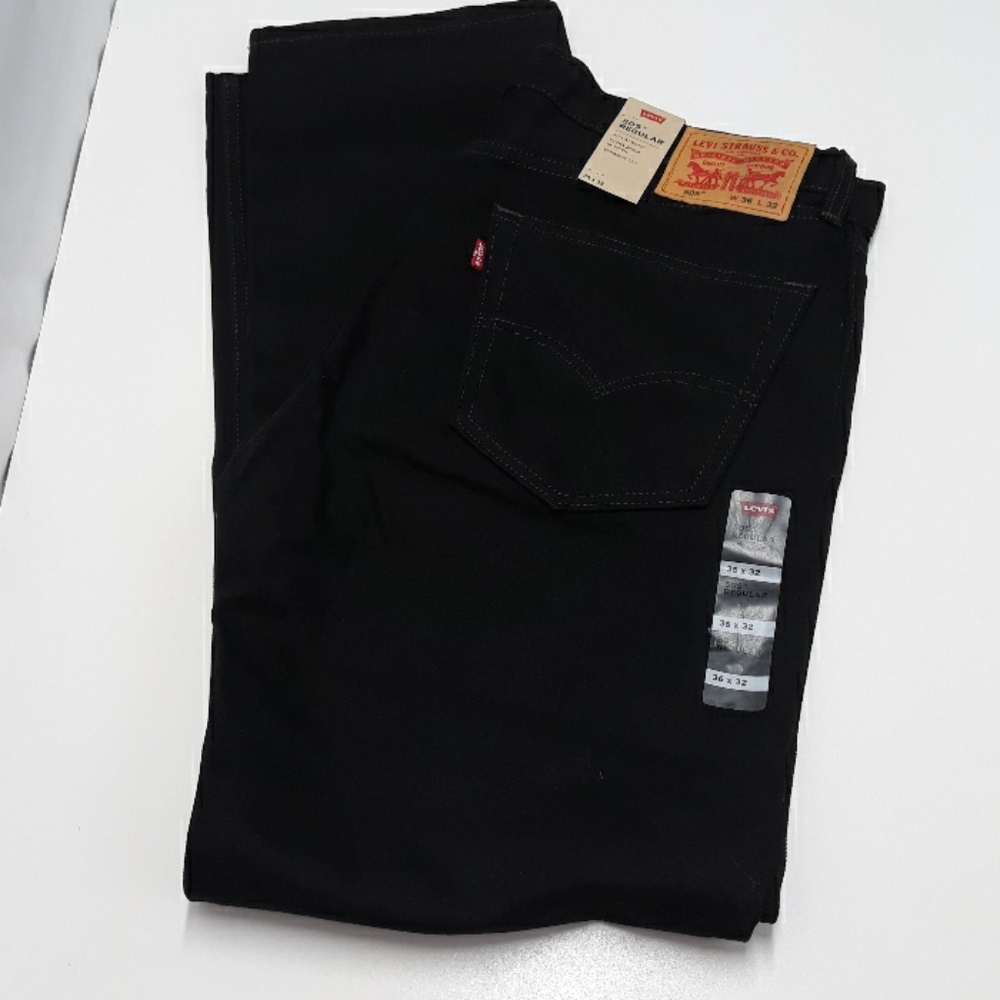 Levi's men's 505 regular jeans black size 36 x 32
